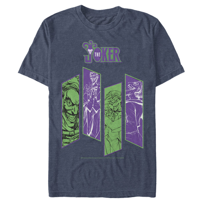 fifth sun Men's Batman Joker Classic Villain Panels T-Shirt