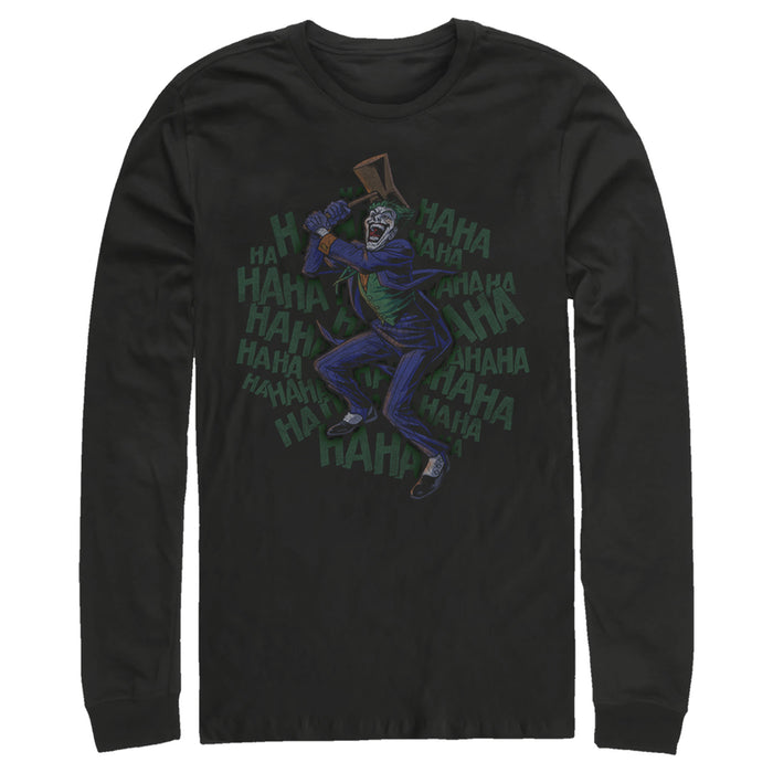 fifth sun Men's Batman Joker Dancing and Laughing Long Sleeve Shirt
