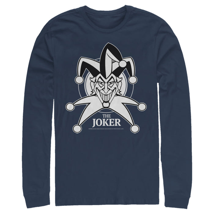 fifth sun Men's Batman Joker Emblem Long Sleeve Shirt