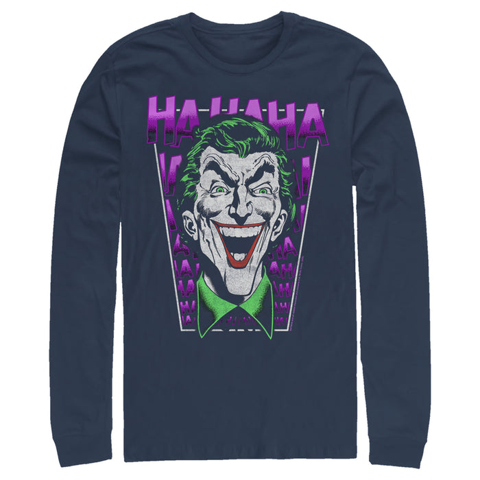 fifth sun Men's Batman Joker Ha Ha Frame Long Sleeve Shirt