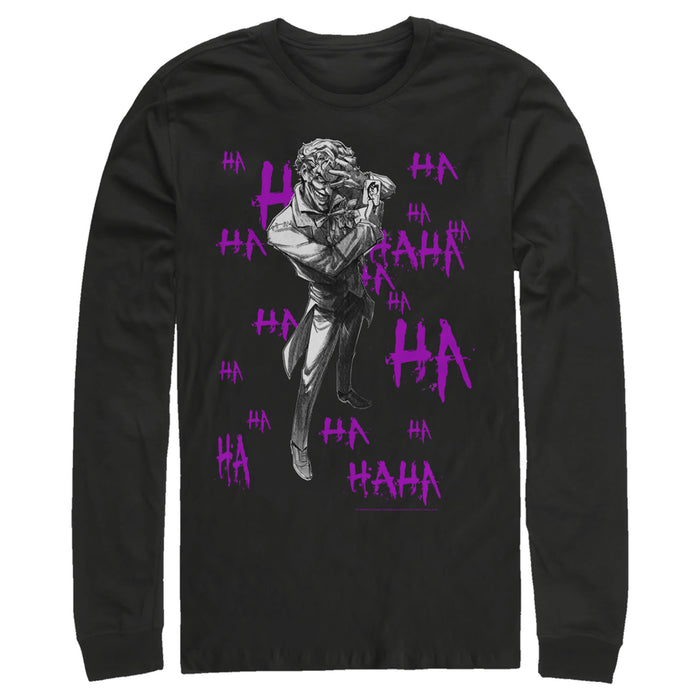 Fifth Sun Men's Batman Joker Ha Ha Long Sleeve Shirt