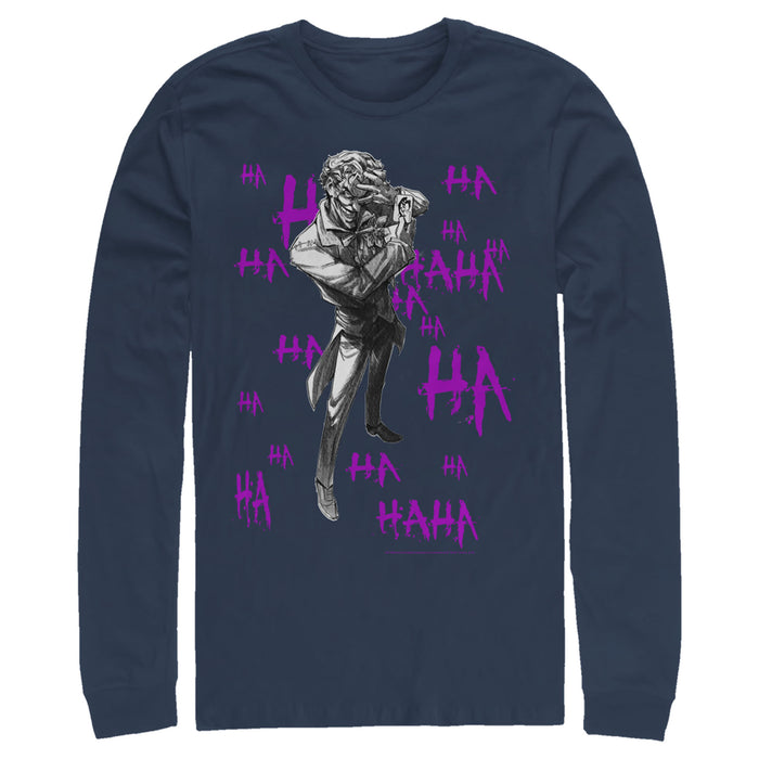 fifth sun Men's Batman Joker Ha Ha Long Sleeve Shirt