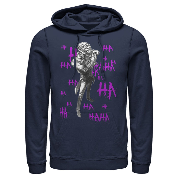 fifth sun Men's Batman Joker Ha Ha Pull Over Hoodie