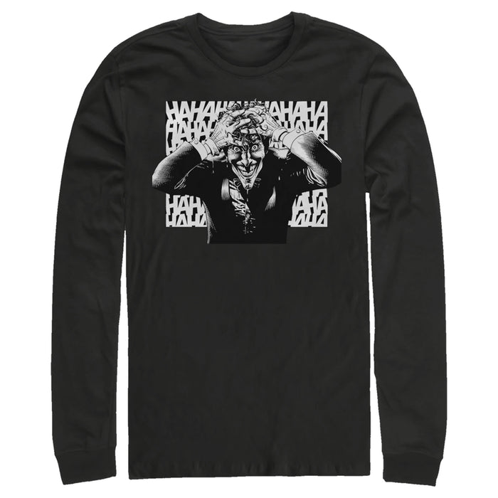 fifth sun Men's Batman Joker Hahaha Crazed Look Long Sleeve Shirt
