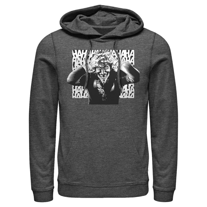 fifth sun Men's Batman Joker Hahaha Crazed Look Pull Over Hoodie