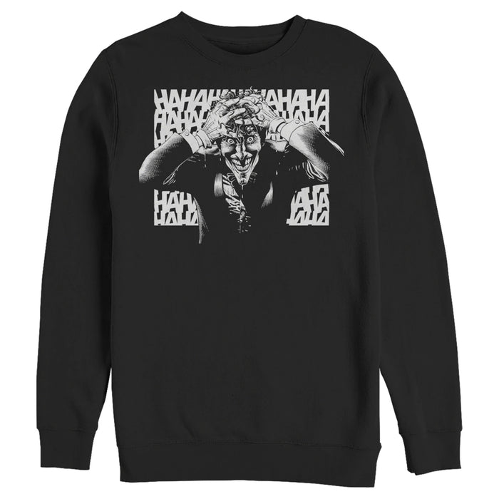 Fifth Sun Men's Batman Joker Hahaha Crazed Look Sweatshirt