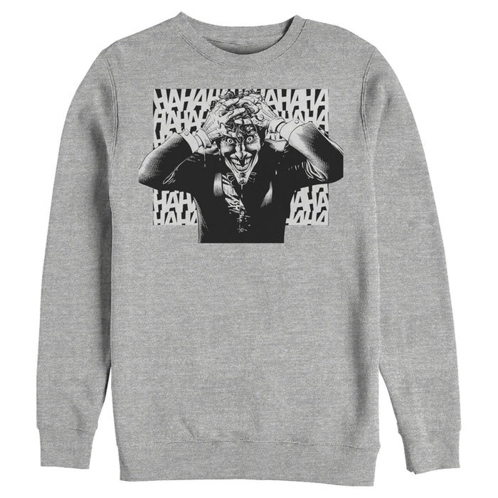 Fifth Sun Men's Batman Joker Hahaha Crazed Look Sweatshirt