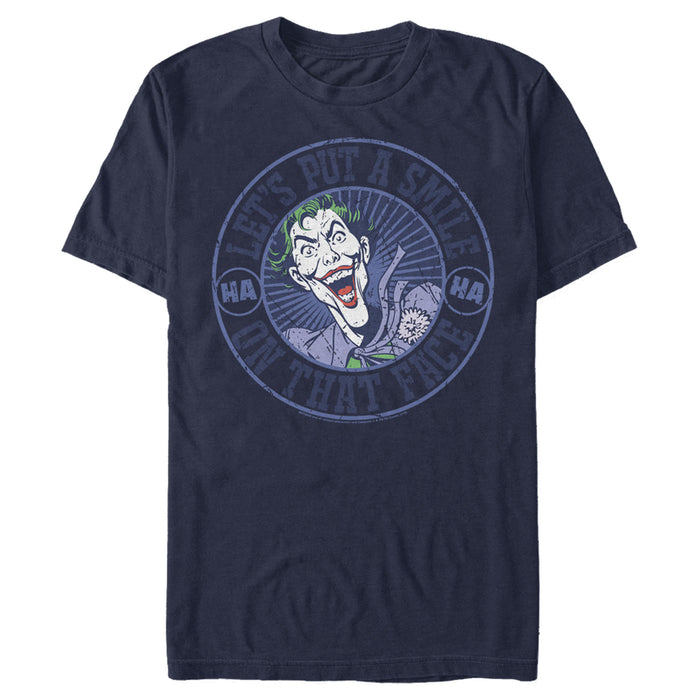 Fifth Sun Men's Batman Joker Let's Put A Smile On That Face T-Shirt