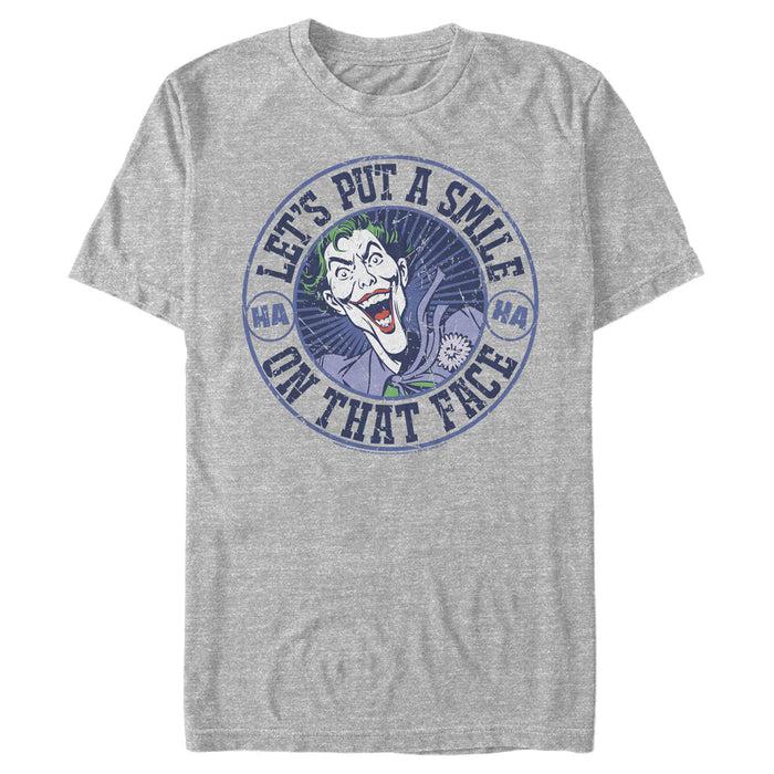 fifth sun Men's Batman Joker Let's Put a Smile On That Face T-Shirt