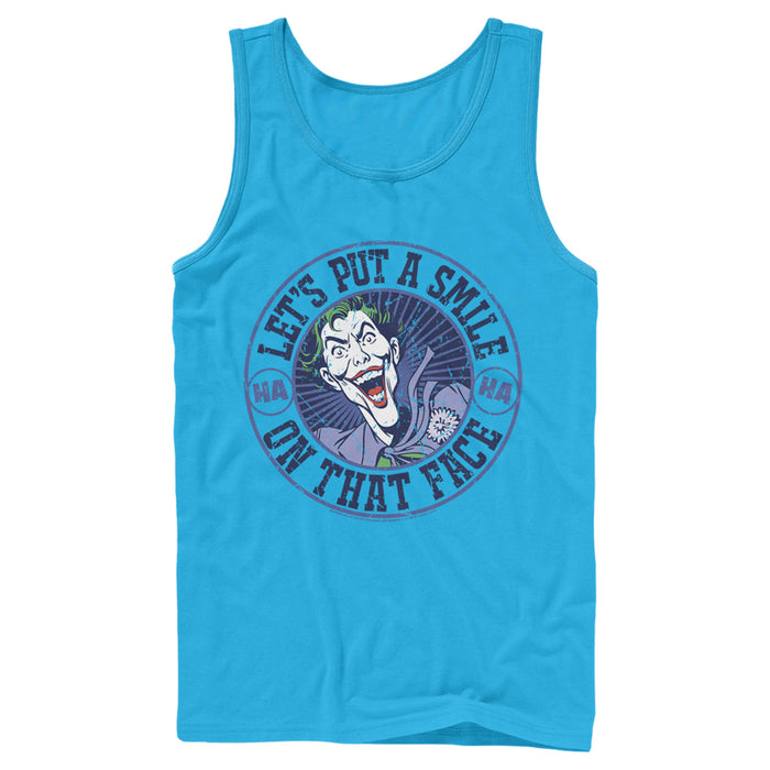 Fifth Sun Men's Batman Joker Let's Put A Smile On That Face Tank Top