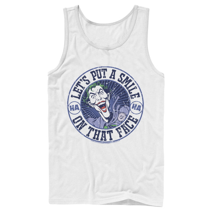 fifth sun Men's Batman Joker Let's Put a Smile On That Face Tank Top