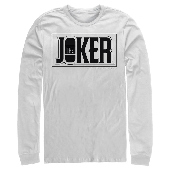 fifth sun Men's Batman Joker Text Logo Long Sleeve Shirt