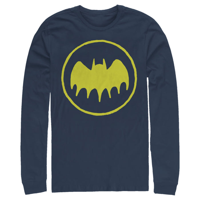 fifth sun Men's Batman Logo Cute Cartoon Long Sleeve Shirt