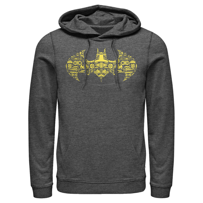 Fifth Sun Men's Batman Logo Icon Collage Pull Over Hoodie