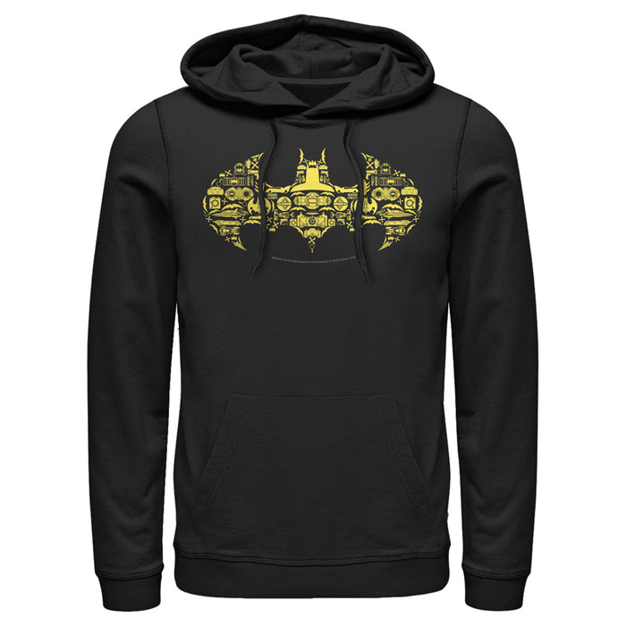 Fifth Sun Men's Batman Logo Icon Collage Pull Over Hoodie