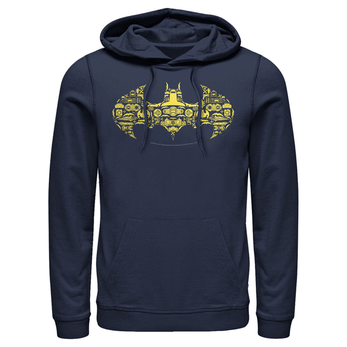 fifth sun Men's Batman Logo Icon Collage Pull Over Hoodie