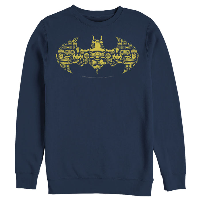 fifth sun Men's Batman Logo Icon Collage Sweatshirt