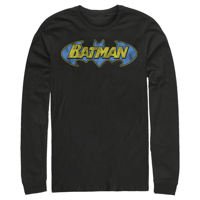 Fifth Sun Men's Batman Logo Retro Wing Long Sleeve Shirt