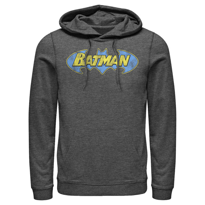 Fifth Sun Men's Batman Logo Retro Wing Pull Over Hoodie