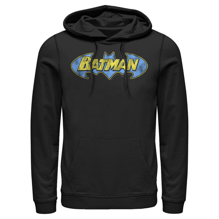 Fifth Sun Men's Batman Logo Retro Wing Pull Over Hoodie