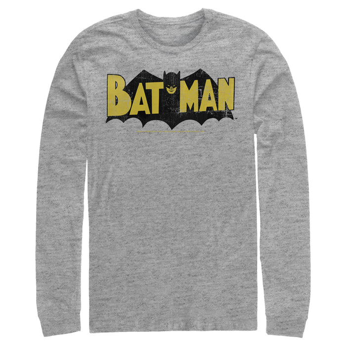 Fifth Sun Men's Batman Logo Vintage Long Sleeve Shirt