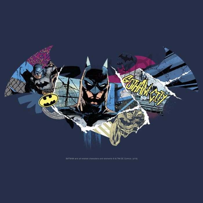 Fifth Sun Men's Batman Shield Logo Classic Hero Collage T-Shirt
