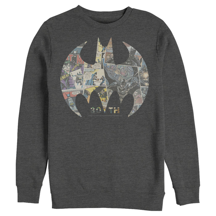 Fifth Sun Men's Batman Shield Logo Comic 80th Anniversary Sweatshirt
