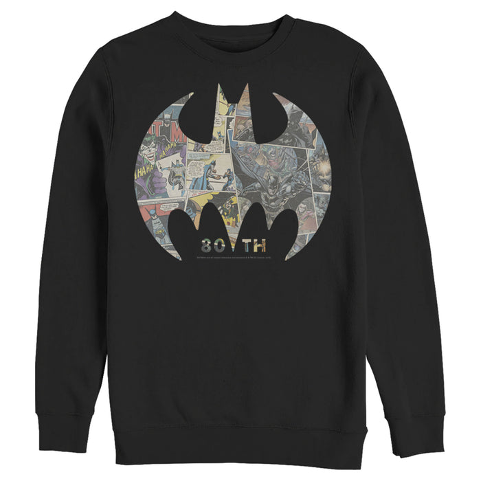 Fifth Sun Men's Batman Shield Logo Comic 80th Anniversary Sweatshirt