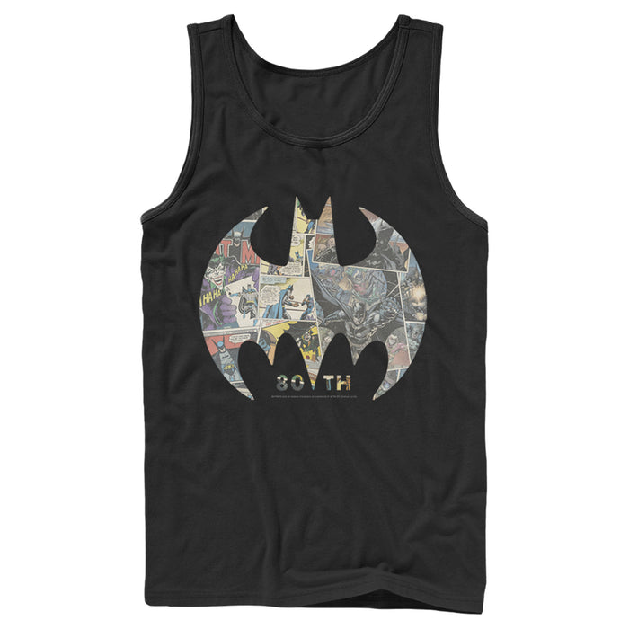 Fifth Sun Men's Batman Shield Logo Comic 80th Anniversary Tank Top