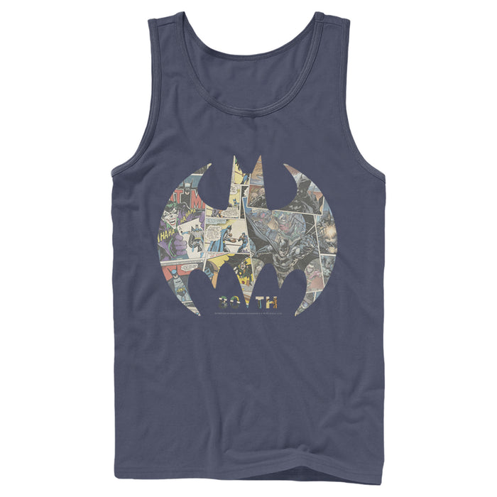 fifth sun Men's Batman Shield Logo Comic 80th Anniversary Tank Top