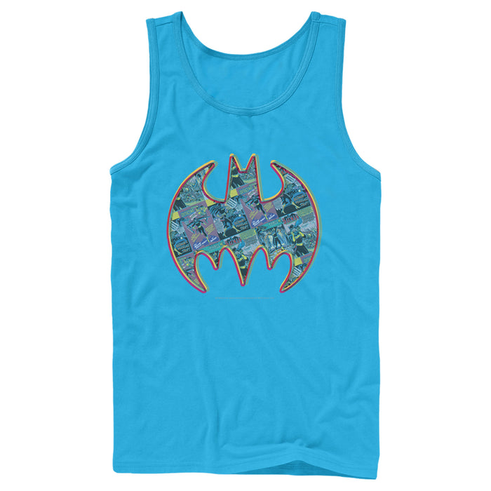 Fifth Sun Men's Batman Shield Logo Comic Panel Tank Top
