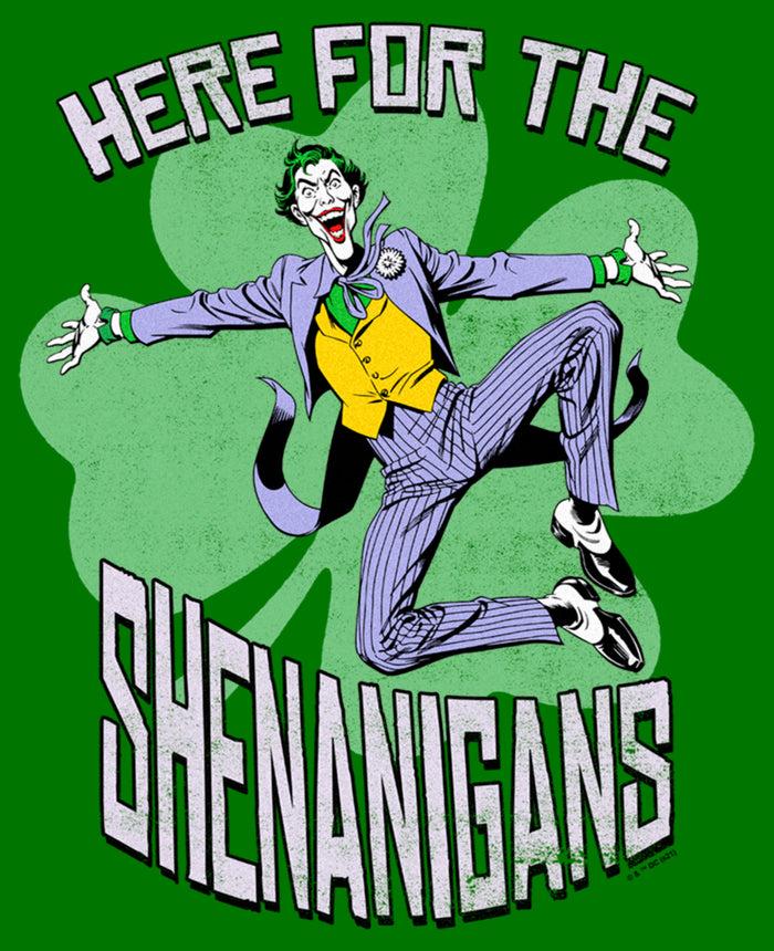 Fifth Sun Men's Batman St. Patrick's Day Joker Here For The Shenanigans T-Shirt