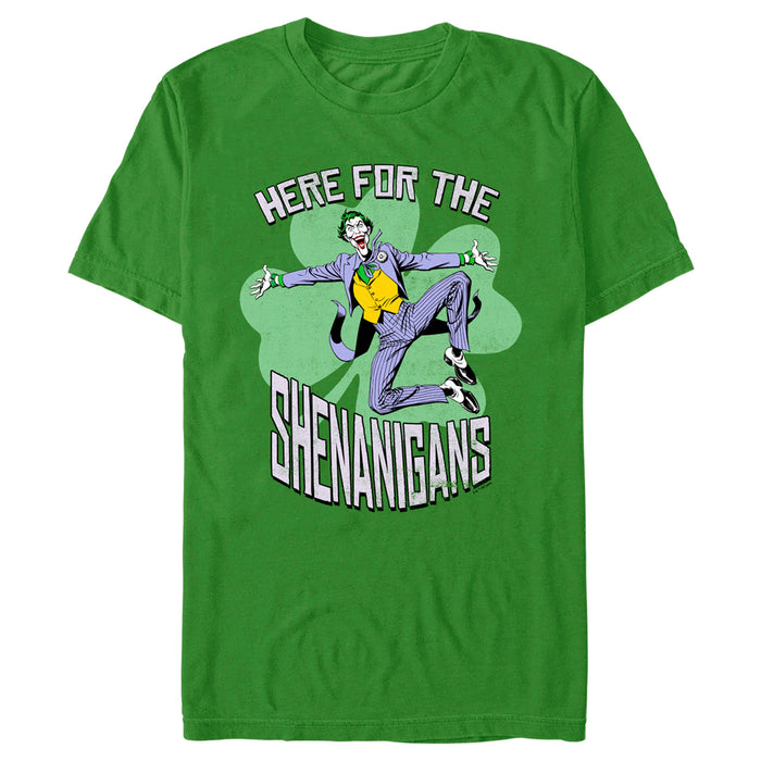 fifth sun Men's Batman St. Patrick's Day Joker Here for the Shenanigans T-Shirt