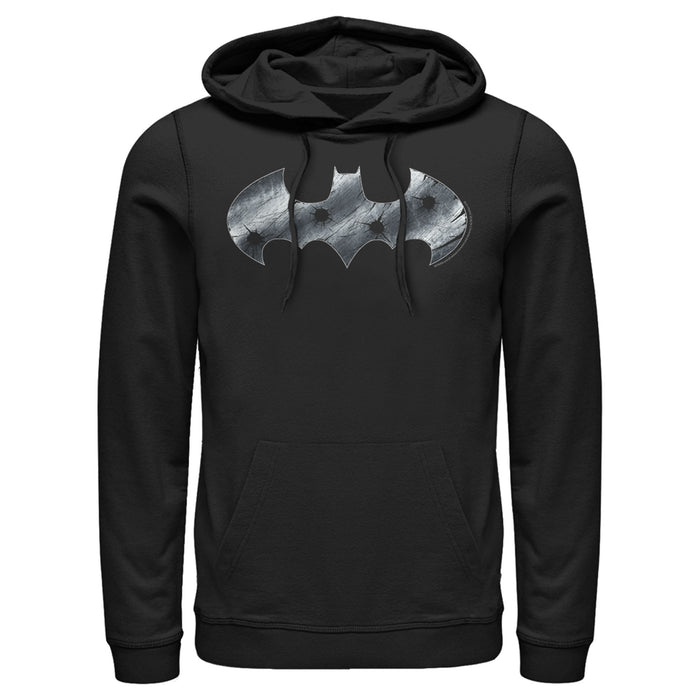 fifth sun Men's Batman Steel Scars Logo Pull Over Hoodie