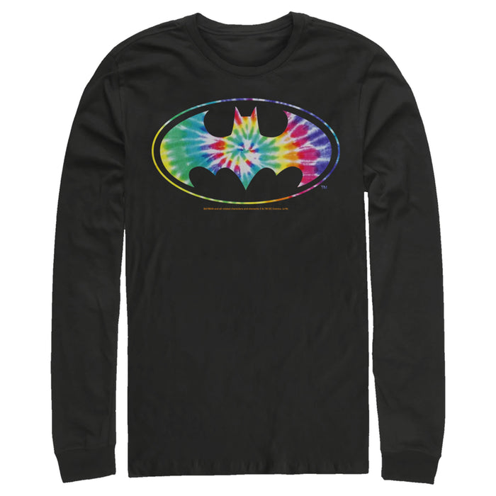 fifth sun Men's Batman Tie Dye Logo Long Sleeve Shirt