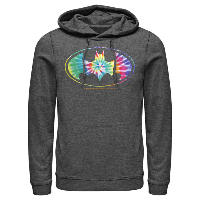 fifth sun Men's Batman Tie Dye Logo Pull Over Hoodie