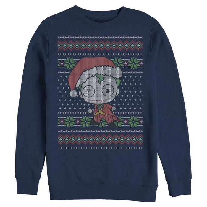 Fifth Sun Men's Batman Ugly Christmas Chibi Joker Sweatshirt