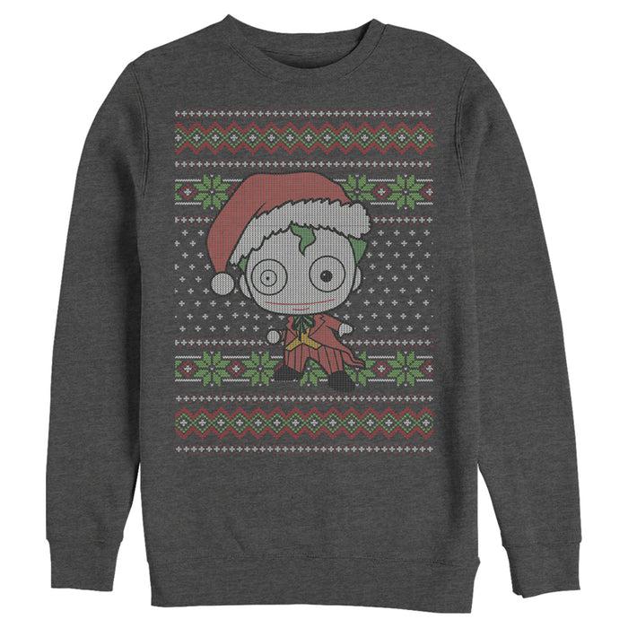 Fifth Sun Men's Batman Ugly Christmas Chibi Joker Sweatshirt