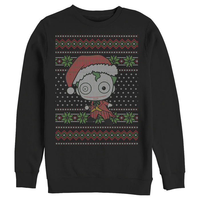 fifth sun Men's Batman Ugly Christmas Chibi Joker Sweatshirt