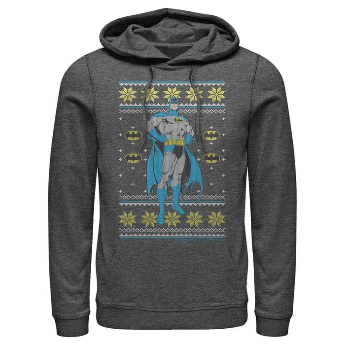 Fifth Sun Men's Batman Ugly Christmas Dark Knight Pose Pull Over Hoodie