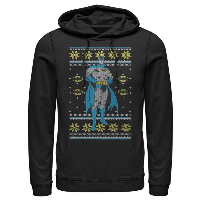 Fifth Sun Men's Batman Ugly Christmas Dark Knight Pose Pull Over Hoodie