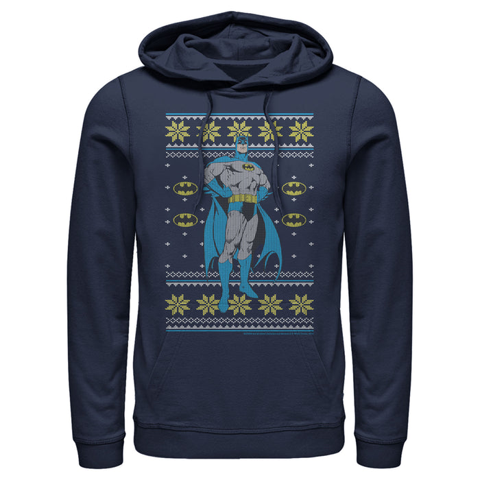 fifth sun Men's Batman Ugly Christmas Dark Knight Pose Pull Over Hoodie