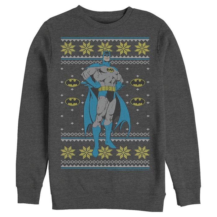 Fifth Sun Men's Batman Ugly Christmas Dark Knight Pose Sweatshirt