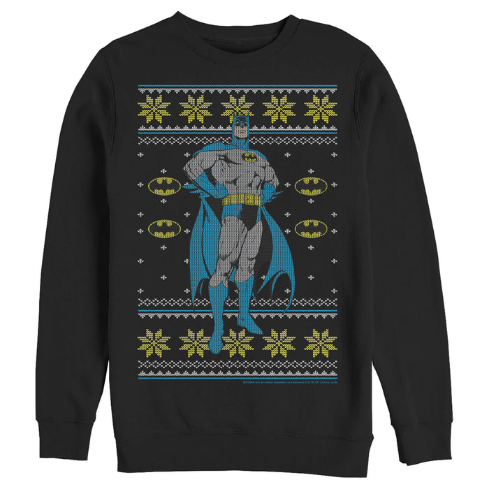 fifth sun Men's Batman Ugly Christmas Dark Knight Pose Sweatshirt
