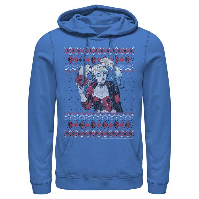 fifth sun Men's Batman Ugly Christmas Harley Quinn Pull Over Hoodie