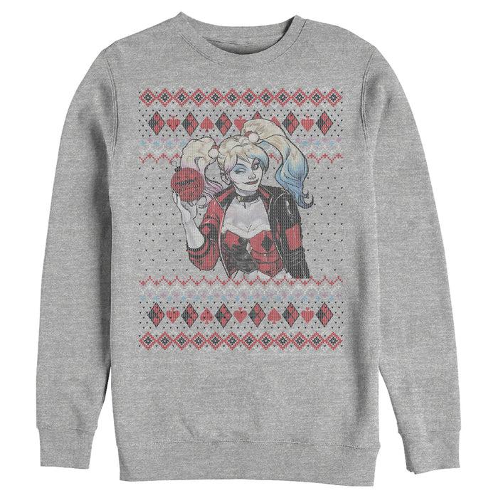 fifth sun Men's Batman Ugly Christmas Harley Quinn Sweatshirt
