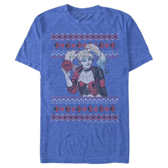 fifth sun Men's Batman Ugly Christmas Harley Quinn T-Shirt