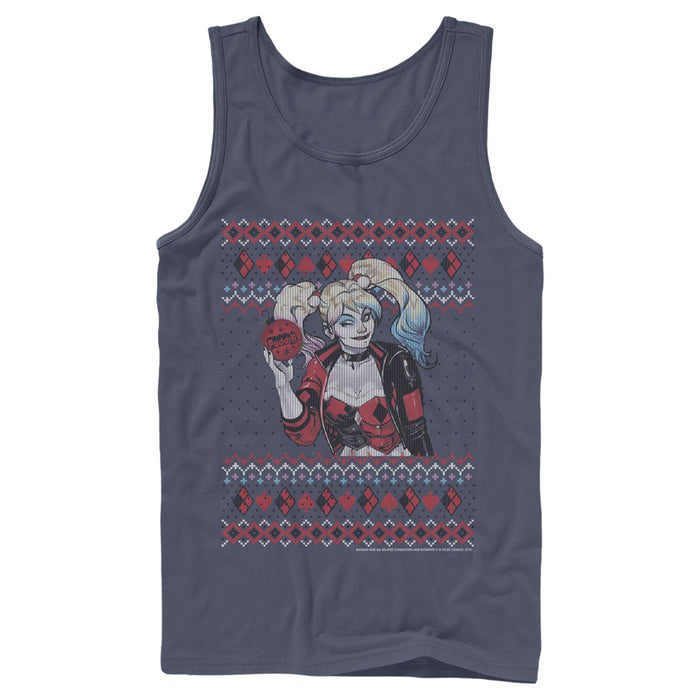 Fifth Sun Men's Batman Ugly Christmas Harley Quinn Tank Top
