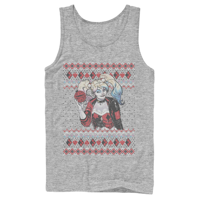 Fifth Sun Men's Batman Ugly Christmas Harley Quinn Tank Top