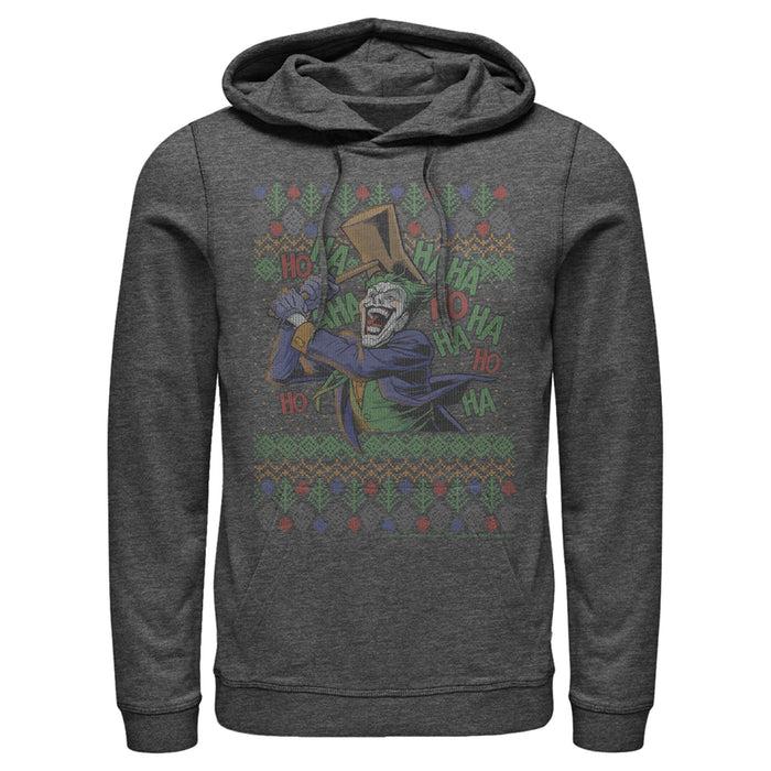 Fifth Sun Men's Batman Ugly Christmas Joker Hammer Pull Over Hoodie